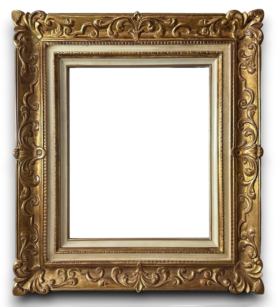 Sculpté Louis XIV simplifié creux ivoire patiné - c30 ivoire congé or