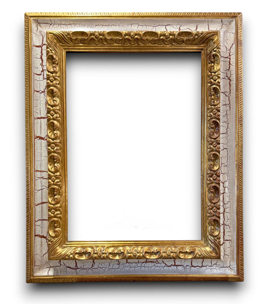 Sculpté or craquelé blanc